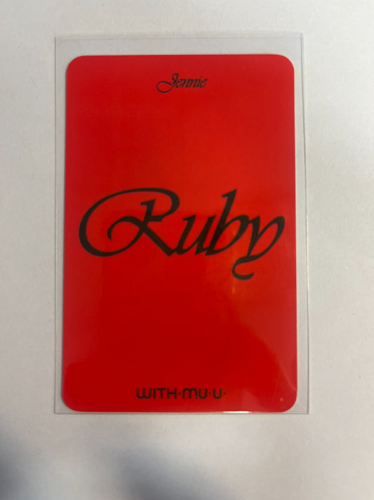 [BLACKPINK] JENNIE Album Ruby  Official Photocard (WITHMUU FANSIGN POB)
