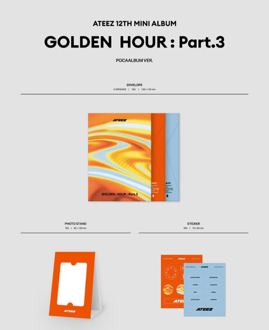 ATEEZ [GOLDEN HOUR : Part.3] POCAALBUM Ver / 12th Mini Album +  Member Option PO
