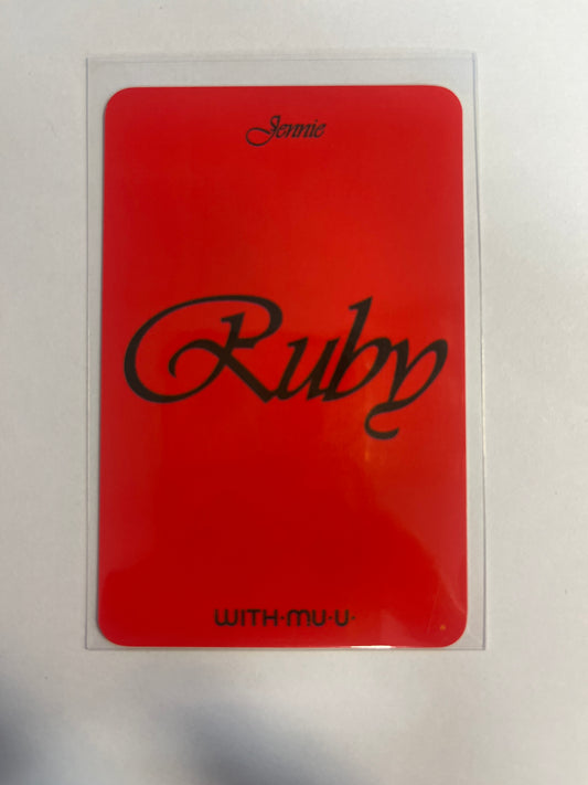 [BLACKPINK] JENNIE Album Ruby  Official Photocard (WITHMUU FANSIGN POB)