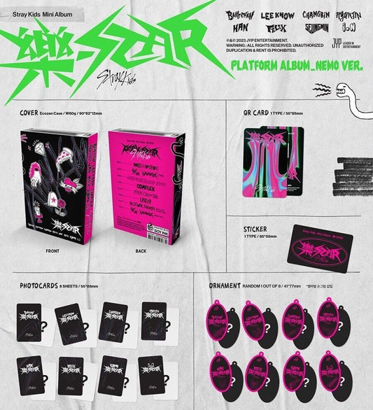 K-POP, STRAY KIDS [- 樂 (ROCK) - STAR] Mini Album (NEMO Ver.)